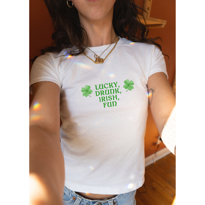 Funny Pub Baby Tee - Lucky Drunk Irish Fun Drinking Shirt