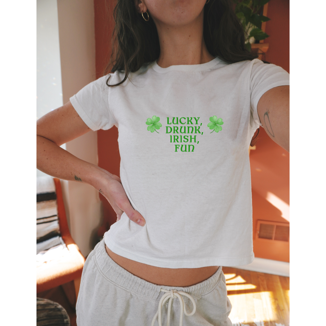 Funny Pub Baby Tee - Lucky Drunk Irish Fun Drinking Shirt