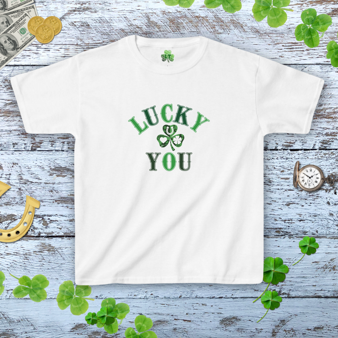 Lucky You Western Style Shamrock Baby Tee - Y2K Style