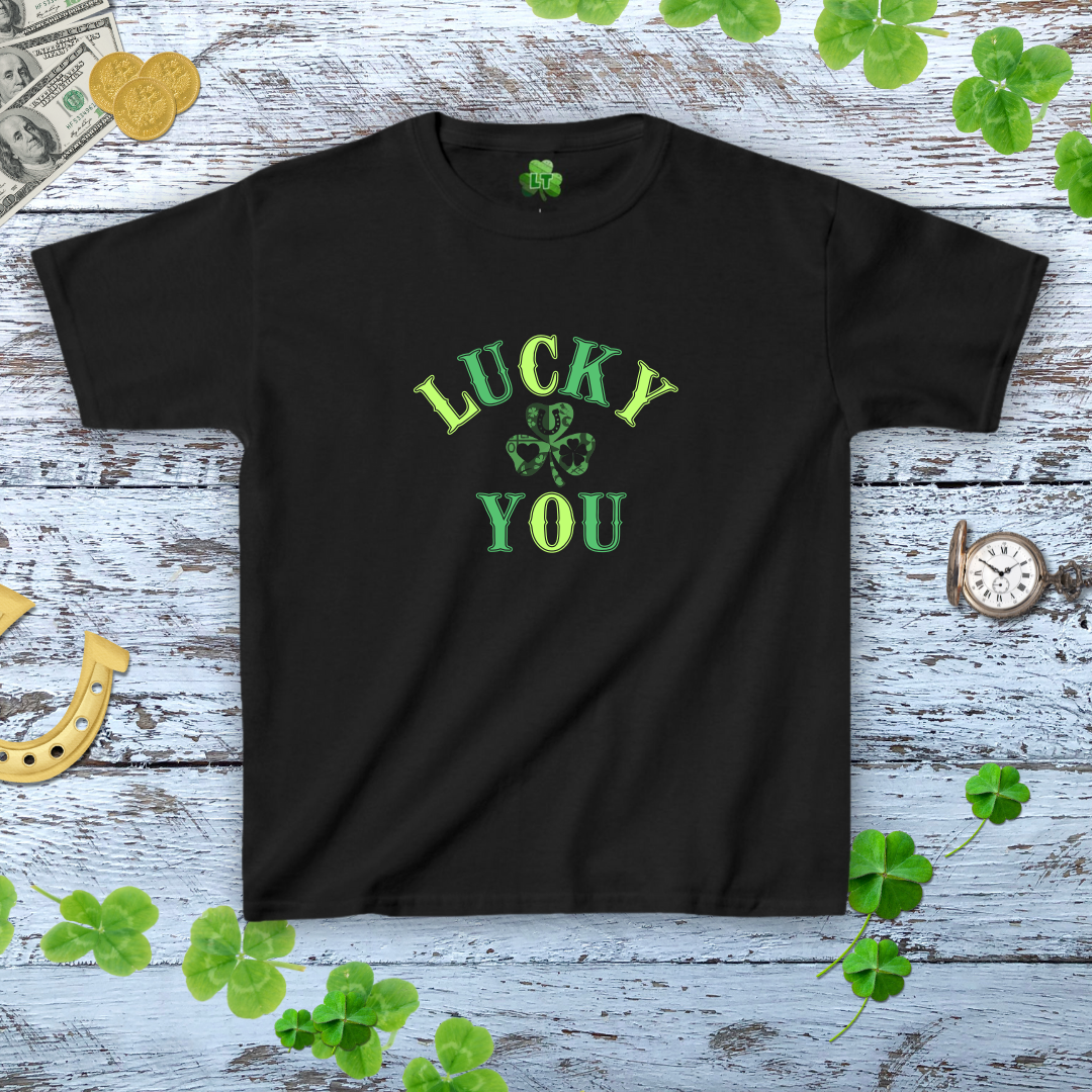 Lucky You Western Style Shamrock Baby Tee - Y2K Style