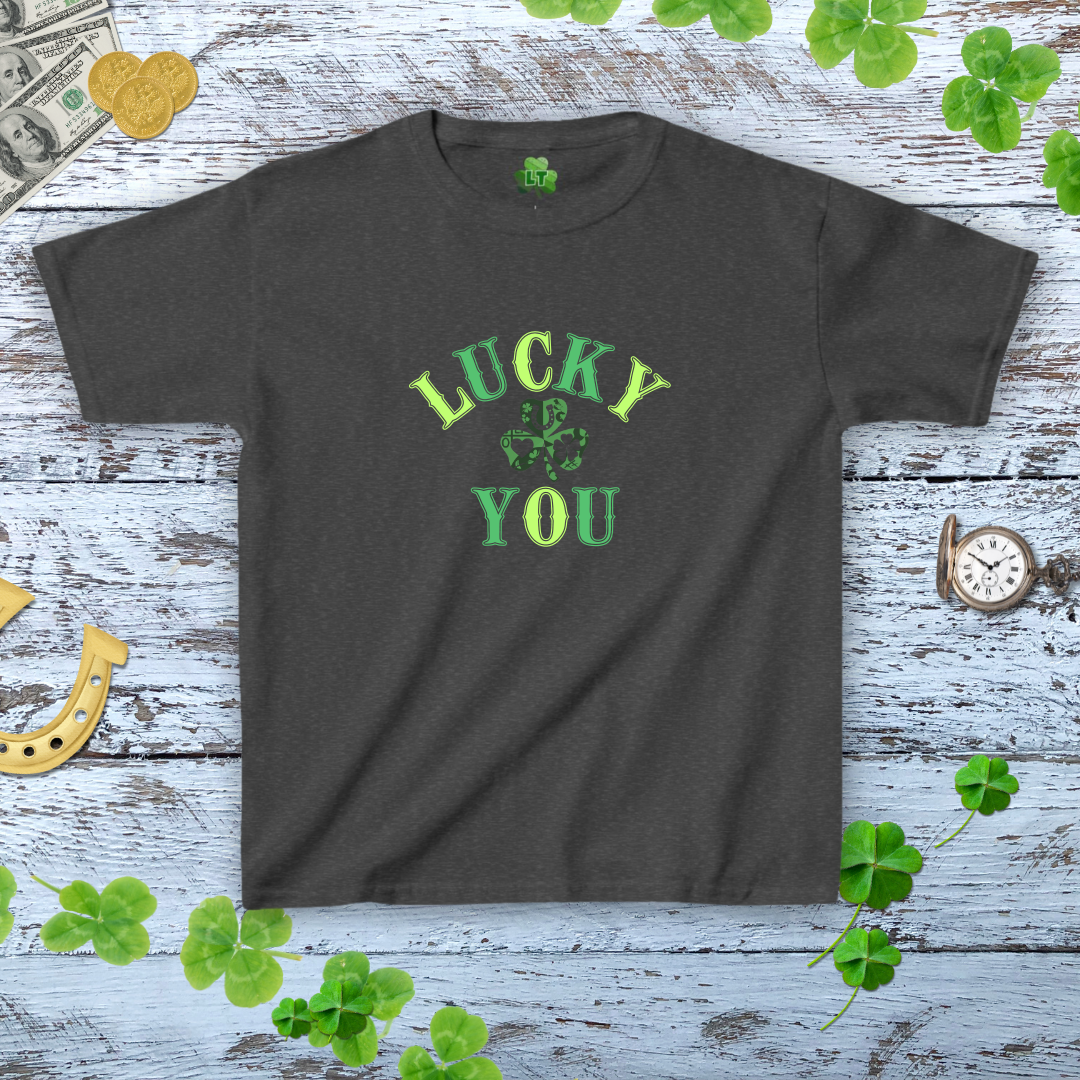 Lucky You Western Style Shamrock Baby Tee - Y2K Style