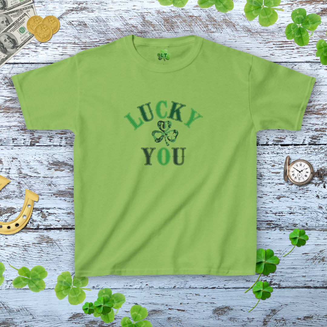 Lucky You Western Style Shamrock Baby Tee - Y2K Style