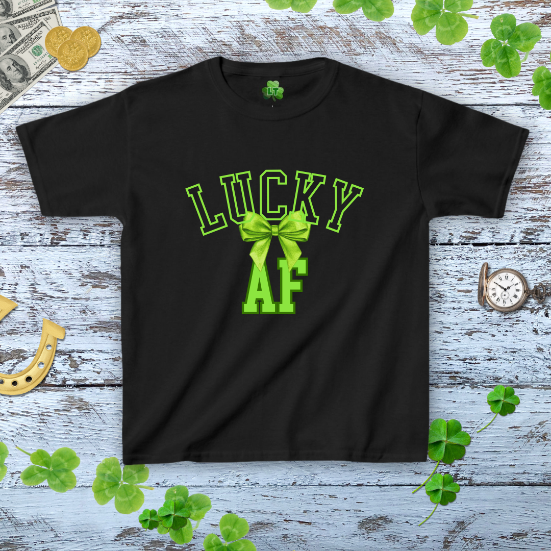 Lucky AF Baby Tee - Coquette Bow Aesthetic Women's Tee