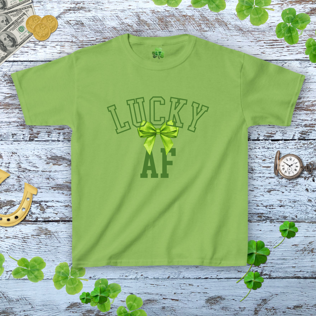 Lucky AF Baby Tee - Coquette Bow Aesthetic Women's Tee