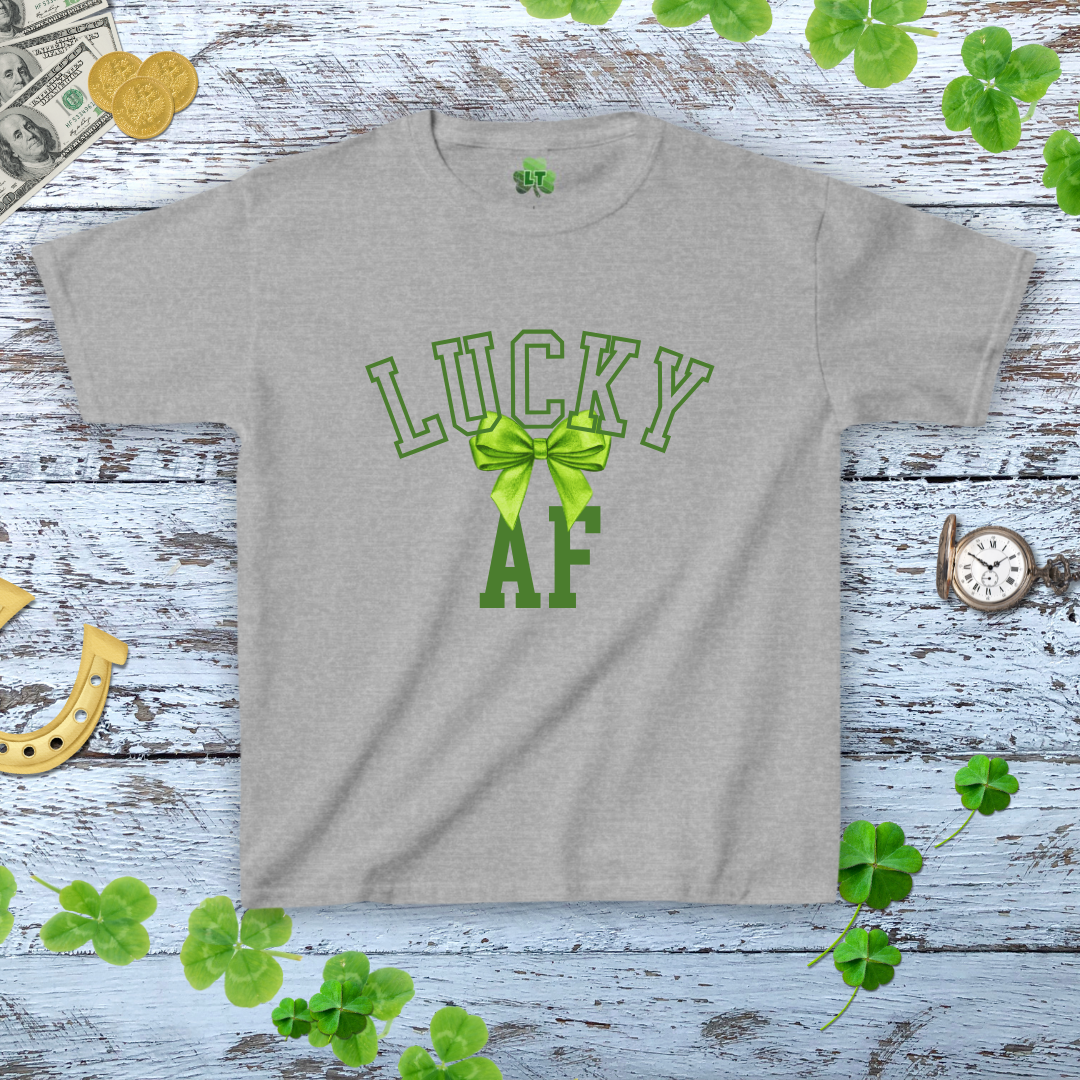 Lucky AF Baby Tee - Coquette Bow Aesthetic Women's Tee