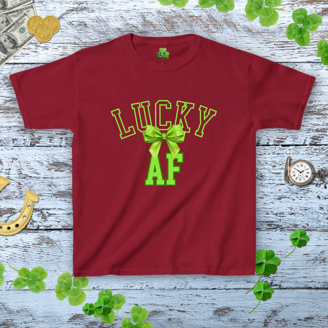 Lucky AF Baby Tee - Coquette Bow Aesthetic Women's Tee