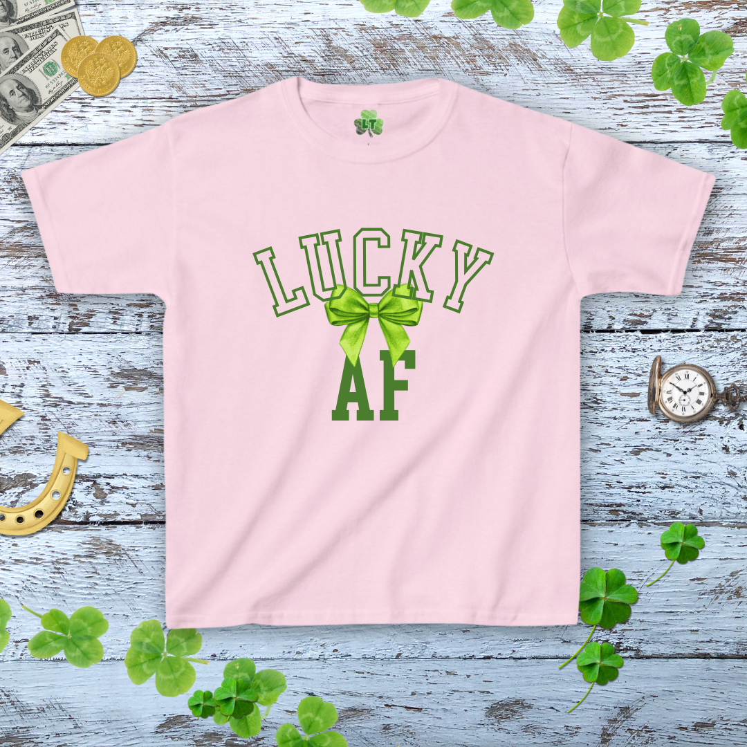 Lucky AF Baby Tee - Coquette Bow Aesthetic Women's Tee