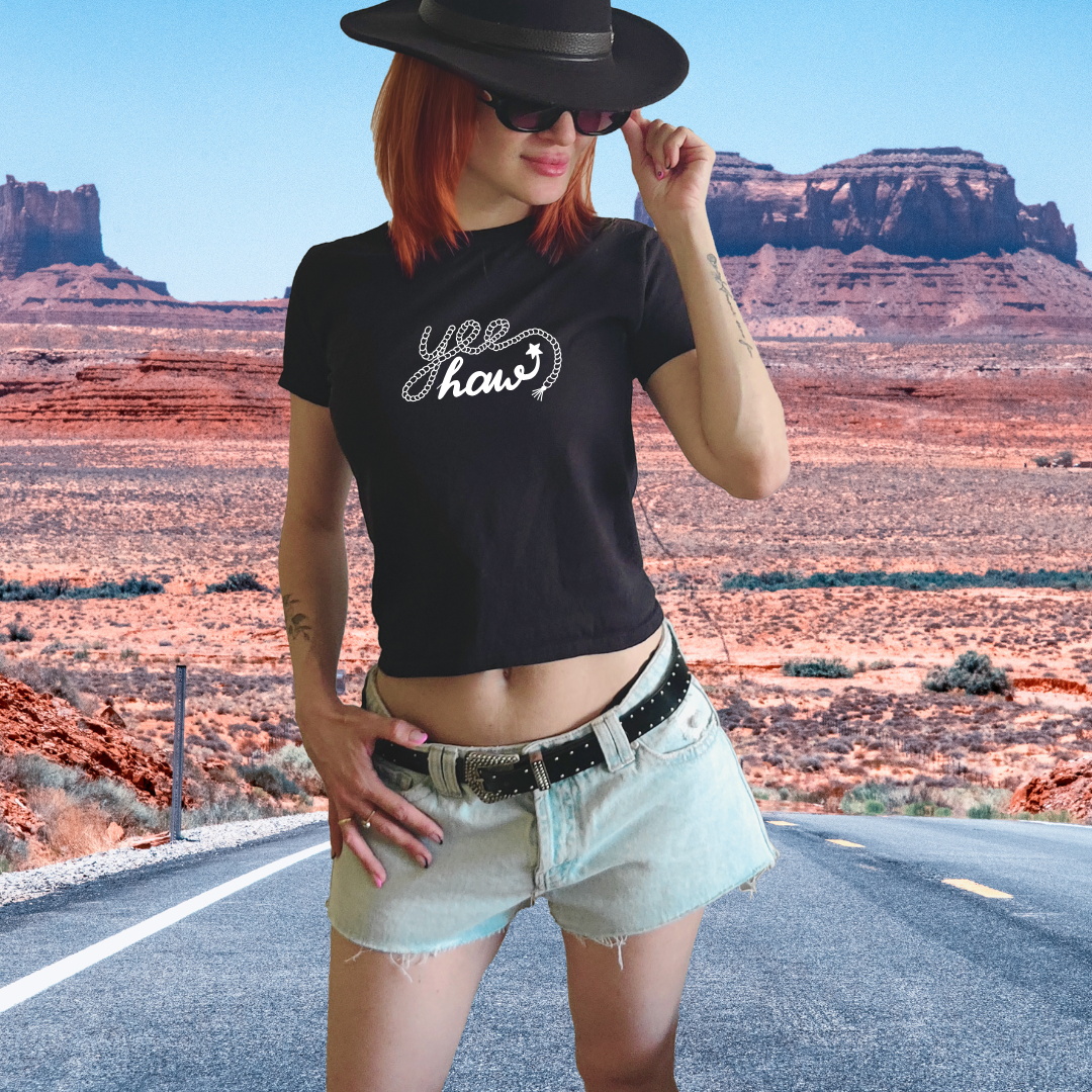 Yee Haw! - Western Style Baby Tee - Y2K Style Tee