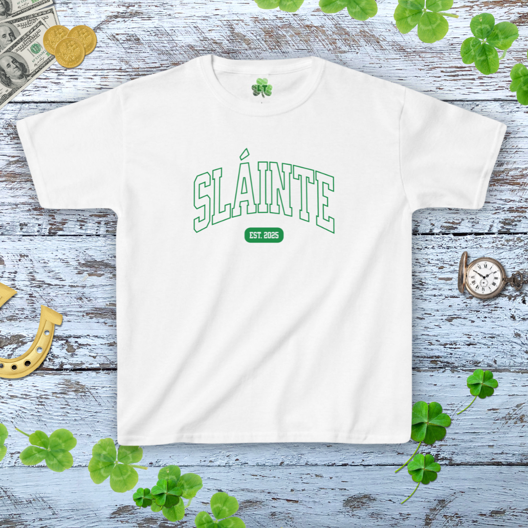 Slainte EST 2025 Baby Tee - Y2K Style Trendy Shirt