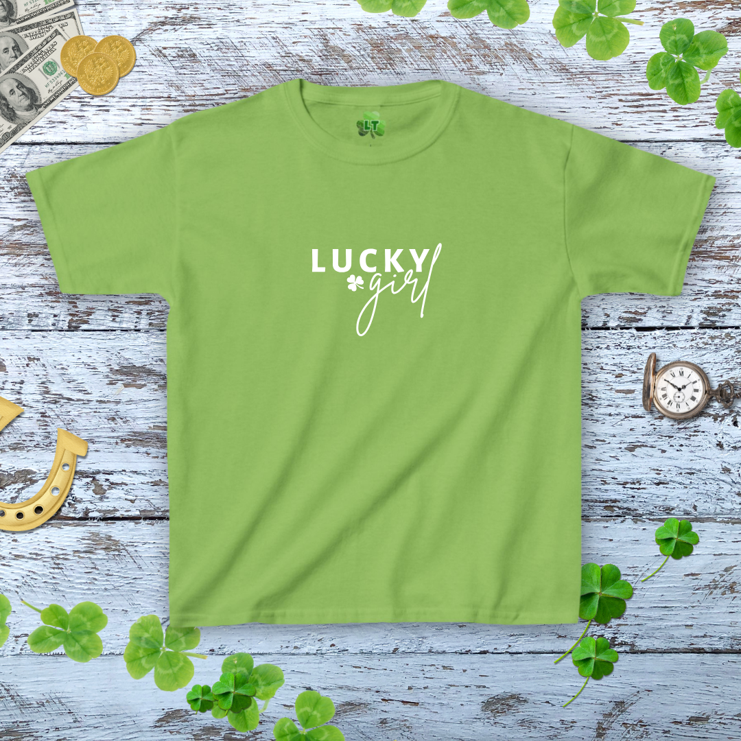 Lucky Girl Baby Tee - Y2k Style Coquette Shamrock Trendy Shirt