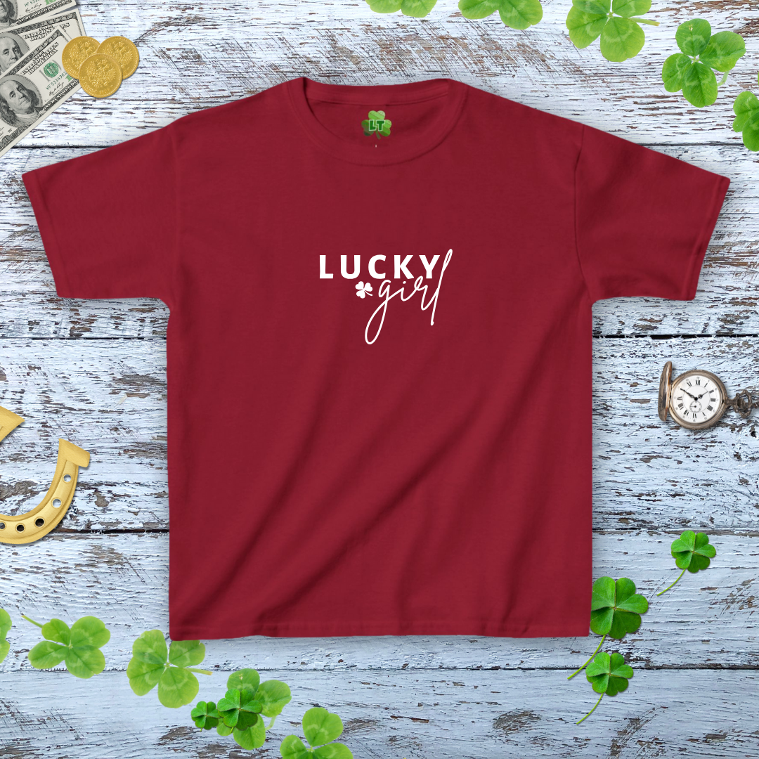 Lucky Girl Baby Tee - Y2k Style Coquette Shamrock Trendy Shirt