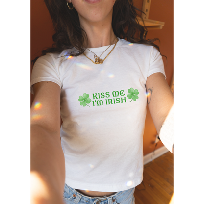 Kiss Me I'm Irish Baby Tee - Y2K Style Tee