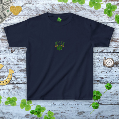 Vintage Lucky Shamrock Baby Tee - Distressed Bronze Green Tee