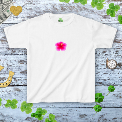 Hibiscus Graphic Floral Pink Baby Tee - Y2K Style Women Tee