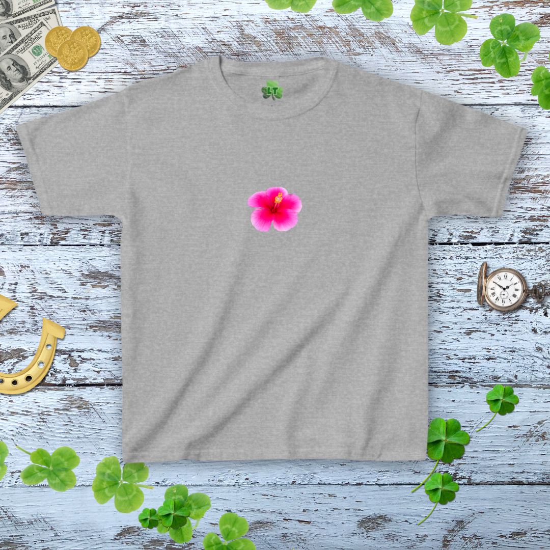 Hibiscus Graphic Floral Pink Baby Tee - Y2K Style Women Tee