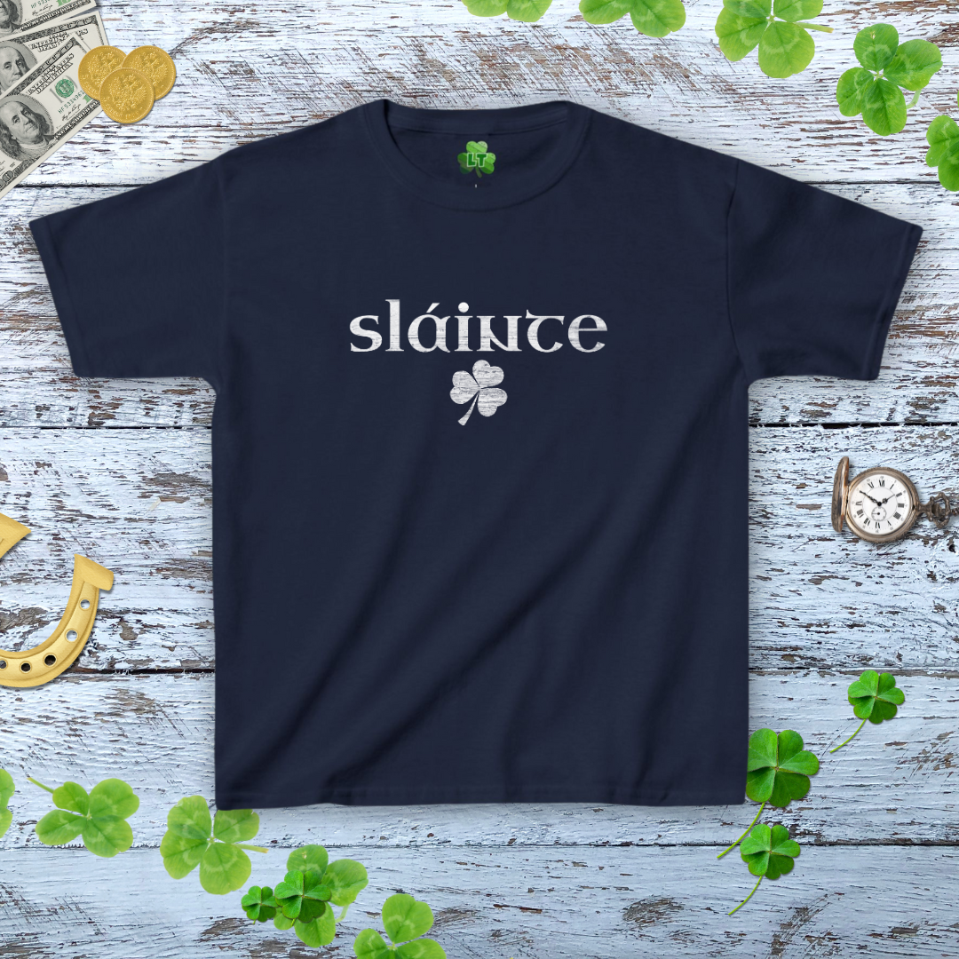 Vintage Slainte Stylish Graphic Baby Tee - Y2K Distressed Style Tee