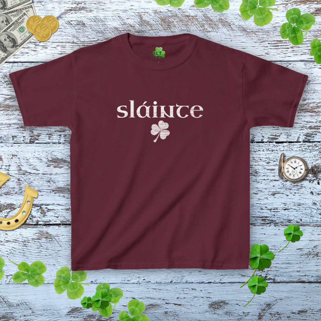 Vintage Slainte Stylish Graphic Baby Tee - Y2K Distressed Style Tee