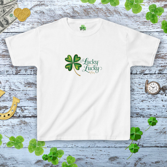 Lucky Lucky Golden Shamrock Baby Tee - Y2K Style