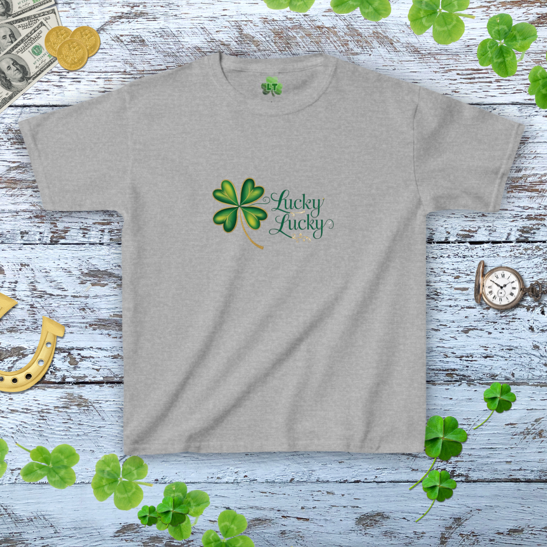 Lucky Lucky Golden Shamrock Baby Tee - Y2K Style