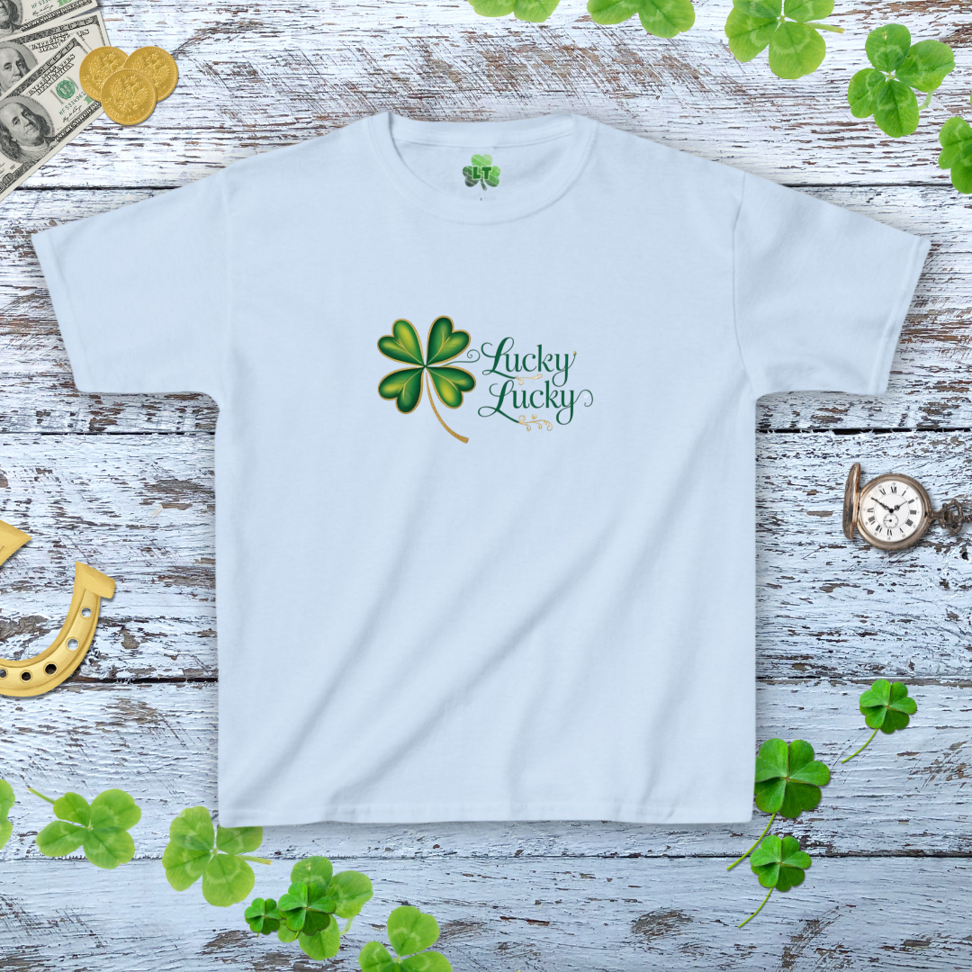 Lucky Lucky Golden Shamrock Baby Tee - Y2K Style